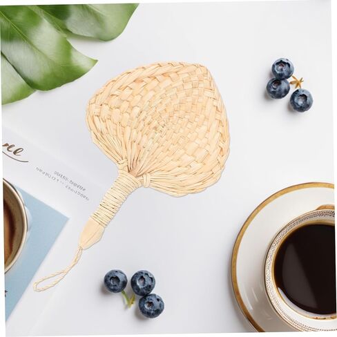 Zerodeko Palm Leaf Hand Fan Dance Fan Hawaiian Handheld Fans Hand Fans for Women Hand Held Fans Boho Fans Music Festival Fan Palm Leaf Fan Asian Fans Handheld Chinese Woven Fan Beige in Saudi Arabia