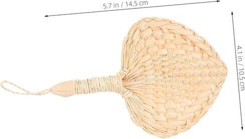Zerodeko Palm Leaf Hand Fan Dance Fan Hawaiian Handheld Fans Hand Fans for Women Hand Held Fans Boho Fans Music Festival Fan Palm Leaf Fan Asian Fans Handheld Chinese Woven Fan Beige in Saudi Arabia