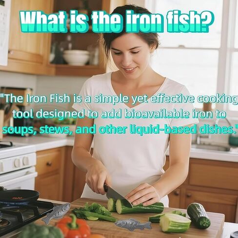 2 Pcs Iron Fish for Cooking, Reusable Natural Sources of Irons for Daily Supplement, Effective and Safe Cooking Tool for Support Iron Levels, Reduce The Risk of Deficiency for Athletes, Vegans in Saudi Arabia
