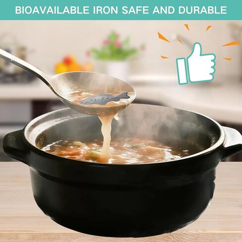 2 Pcs Iron Fish for Cooking, Reusable Natural Sources of Irons for Daily Supplement, Effective and Safe Cooking Tool for Support Iron Levels, Reduce The Risk of Deficiency for Athletes, Vegans in Saudi Arabia