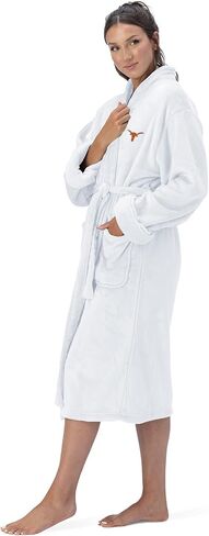NCAA Texas Longhorns Adult Unisex Silk Touch Bathrobe, Small/Medium, White, Officially Licensed Loungewear, Soft Plush Polyester in Saudi Arabia