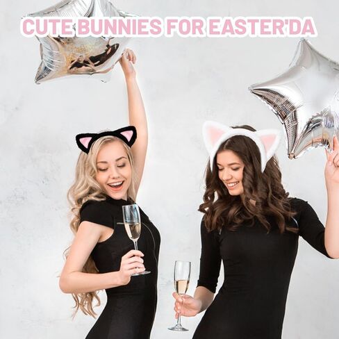 2Pack Cat Ear Headbands, Plush Soft Multi-Use Headband for Women, Fuzzy Spa & Makeup Band for Skincare, Halloween, Cosplay in Saudi Arabia