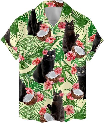 Hawaiian Shirt for Men Aloha Vintage Mens Hawaiian Shirts Short Sleeve Button Down Shirt Men in Saudi Arabia