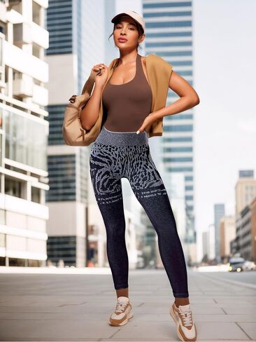 Butt Lifting Leggings Women High-Waisted Gradient Shaping Pants Workout Gym Yoga Activewear in Saudi Arabia