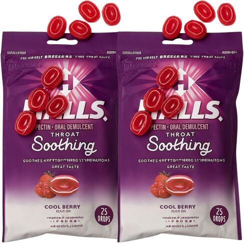 Throat Soothing (Formerly Breezers) Cool Berry Throat Drops 25 Count Per Bag (Pack of 2) in Saudi Arabia