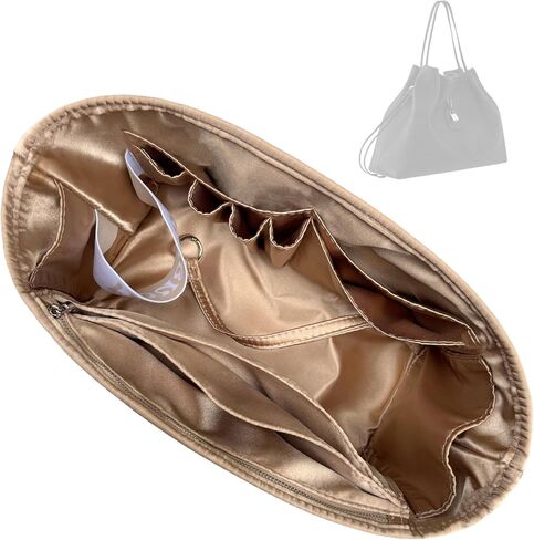 Luxe Silk Purse Organizer compatible with LV Boundless Bag Organizer Insert - Perfect Fit Full Height Coverage, 17+ Pockets, Premium Quality No Bulky Effect (Cream, For Boundless Bag) in Saudi Arabia