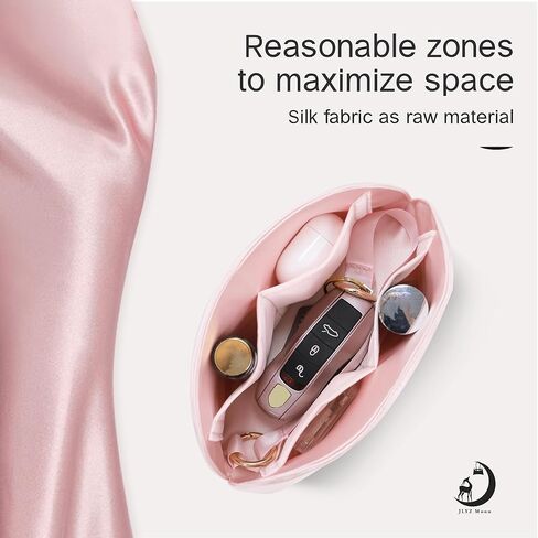 Silky Purse Insert Organizer 3-Set for Bolide Bags, Silk Touch Bag Organizer, Luxury Handbag Shaper,Lightweight (Mini, Pink) in Saudi Arabia