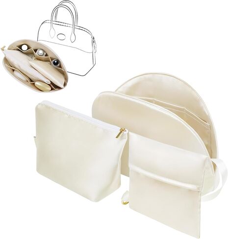 Silky Purse Insert Organizer 3-Set for Bolide Bags, Silk Touch Bag Organizer, Luxury Handbag Shaper,Lightweight (Mini, Pink) in Saudi Arabia