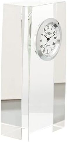 Personalized Crystal Desk Clock, Custom 4.5" Clock Award with Custom Engraving in Saudi Arabia