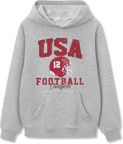 Novelty Print Hoodies for Boys - Soft Long Sleeve Pullover Shirt Size 6-18 in Saudi Arabia