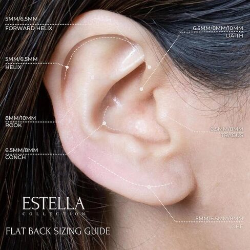 Dainty Heart Gold Earring - SINGLE Stud Heart Piercing Jewelry for Helix, Tragus, Lobe, Conch & Cartilage Piercing - Minimalist Internally Threaded Flatback Jewelry - 14K Yellow Gold Earring for Women in Saudi Arabia