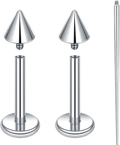 Xpircn ASTM F136 التيتانيوم أقراط مسطحة الظهر مسمار داخليا مترابطة Labret مونرو الشفاه الأنف ترصيع الزنمة الحلزون محارة الغضروف ثقب المجوهرات للنساء in Kuwait