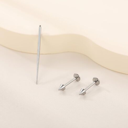 Xpircn ASTM F136 التيتانيوم أقراط مسطحة الظهر مسمار داخليا مترابطة Labret مونرو الشفاه الأنف ترصيع الزنمة الحلزون محارة الغضروف ثقب المجوهرات للنساء in Kuwait