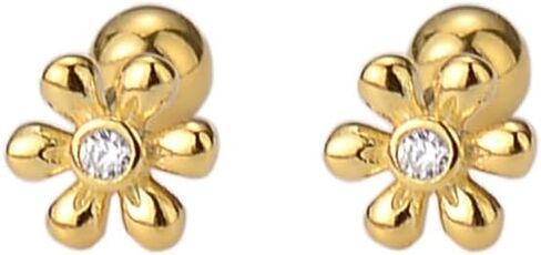 Small Daisy Stud Earrings for Women S925 Sterling Silver CZ Flower Cartilage Studs Earrings Cute Floral Conch Helix Tragus Piercing Jewelry Screw Back Earrings in Saudi Arabia