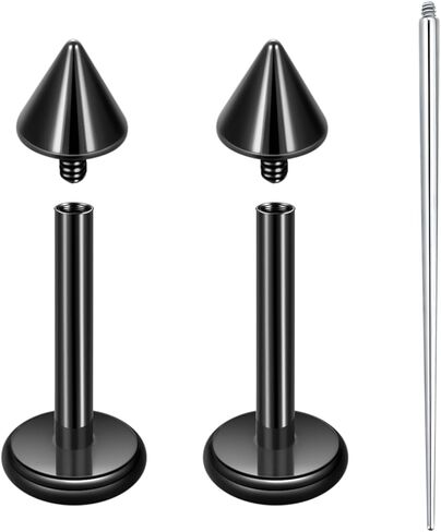 Xpircn ASTM F136 التيتانيوم أقراط مسطحة الظهر مسمار داخليا مترابطة Labret مونرو الشفاه الأنف ترصيع الزنمة الحلزون محارة الغضروف ثقب المجوهرات للنساء in Kuwait