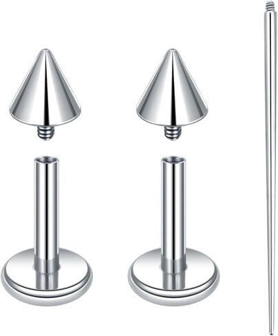 Xpircn ASTM F136 التيتانيوم أقراط مسطحة الظهر مسمار داخليا مترابطة Labret مونرو الشفاه الأنف ترصيع الزنمة الحلزون محارة الغضروف ثقب المجوهرات للنساء in Kuwait
