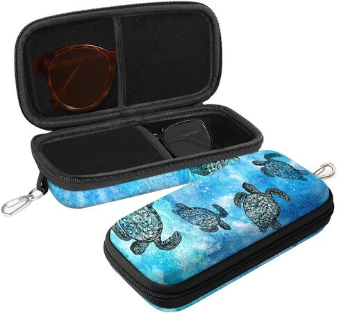 WIRESTER Double Eyeglasses Case with Zipper, Hard Shell Dual Sunglasses Holder Cover, Travel Eyewear Storage Organizer in Saudi Arabia