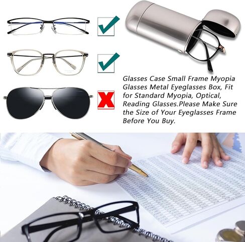 Small Frame Myopia Glasses Metal Eyeglasses Box, Please Confirm Your Eyeglass Frame Size Before Purchasing. in Saudi Arabia