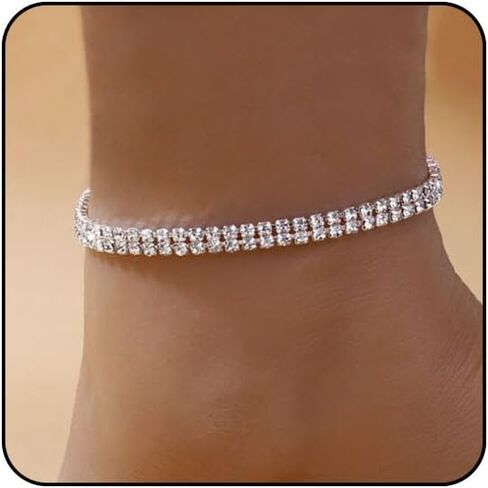 Sora Tuki Ankle Bracelets for Women Waterproof Butterfly Heart Cross Anklets for Women Tennis Rhinestone Anklet Bracelet Large Plus Size Anklets Big Ankle Beach Summer Foot Jewelry in Saudi Arabia