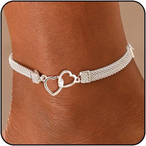 Sora Tuki Ankle Bracelets for Women Waterproof Butterfly Heart Cross Anklets for Women Tennis Rhinestone Anklet Bracelet Large Plus Size Anklets Big Ankle Beach Summer Foot Jewelry in Saudi Arabia