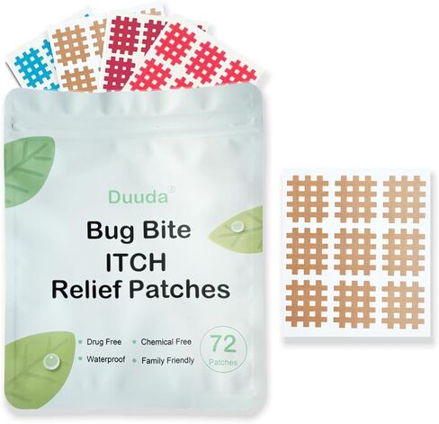 Duuda Bug Bite Itch Relief Patches for Kids & Adults, Waterproof Mosquito Bite Patches to Prevent Scratching & Soothe Swelling, Chemical-Free Suction Tool Alternative for Camping & Travel (72 Pack) in Saudi Arabia
