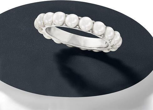 Ross-Simons 3.5mm Cultured Pearl Eternity Band in Sterling Silver. Size 7 in Saudi Arabia
