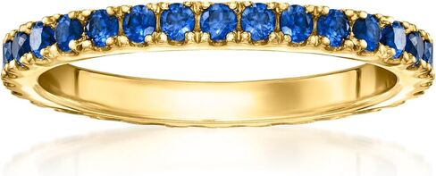 Pure Collection by Ross-Simons 1.10 ct. t.w. Lab-Grown Sapphire Eternity Band in 18kt Gold Over Sterling in Saudi Arabia
