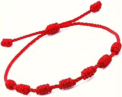 4PCS Adjustable Lucky Knot Friendship Bracelets Set, Red String Bracelets for Couples, Family, and Friends, Unisex Red String Knot, Red, 4PCS in Saudi Arabia