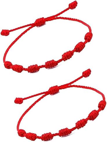 4PCS Adjustable Lucky Knot Friendship Bracelets Set, Red String Bracelets for Couples, Family, and Friends, Unisex Red String Knot, Red, 4PCS in Saudi Arabia