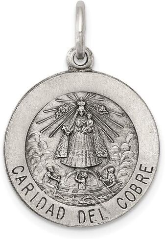 Men's 925 Sterling Silver Caridad del Cobre Medal Pendant Fine Jewelry for Men Gifts for Him in Saudi Arabia