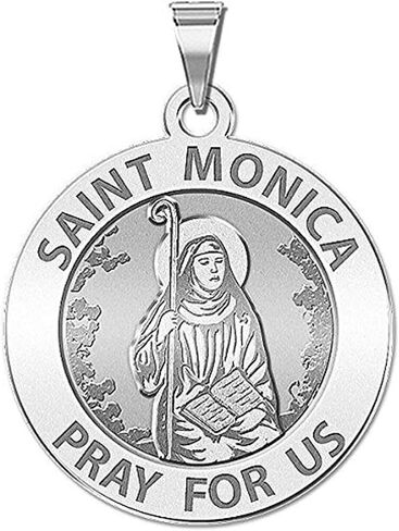 PicturesOnGold.com Saint Monica Religious Medal - 1 Inch Size of a Quarter in Sterling Silver in Saudi Arabia
