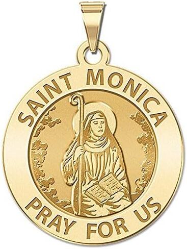 PicturesOnGold.com Saint Monica Religious Medal - 1 Inch Size of a Quarter in Sterling Silver in Saudi Arabia