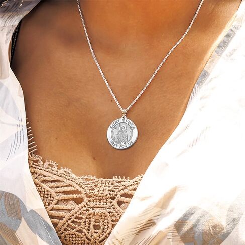 PicturesOnGold.com Saint Monica Religious Medal - 1 Inch Size of a Quarter in Sterling Silver in Saudi Arabia