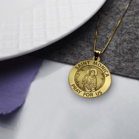 PicturesOnGold.com Saint Monica Religious Medal - 1 Inch Size of a Quarter in Sterling Silver in Saudi Arabia