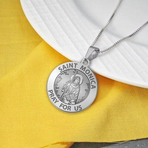 PicturesOnGold.com Saint Monica Religious Medal - 1 Inch Size of a Quarter in Sterling Silver in Saudi Arabia
