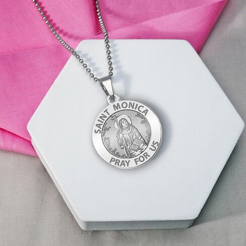 PicturesOnGold.com Saint Monica Religious Medal - 1 Inch Size of a Quarter in Sterling Silver in Saudi Arabia