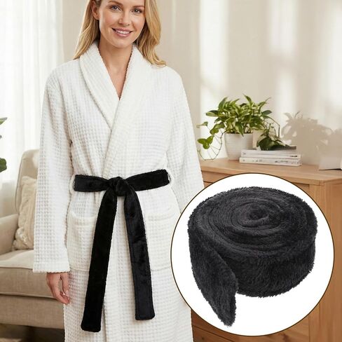 Robe Belt Replacement, 63 in x 1.7 in Black Bath Robe Tie, Unisex Soft Pajamas Belt, Bathrobe Waist Tie for Women, Men, Hotel, Home in Saudi Arabia
