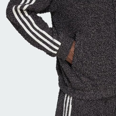 سترة adidas ORIGINALS للرجال BOUCLE FIREBIRD بسحاب كامل، أسود/رمادي ستراتا، 2XL in Kuwait