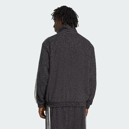سترة adidas ORIGINALS للرجال BOUCLE FIREBIRD بسحاب كامل، أسود/رمادي ستراتا، 2XL in Kuwait