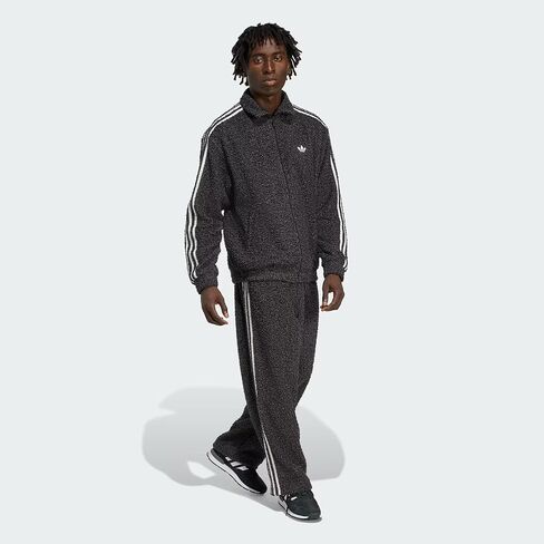 سترة adidas ORIGINALS للرجال BOUCLE FIREBIRD بسحاب كامل، أسود/رمادي ستراتا، 2XL in Kuwait