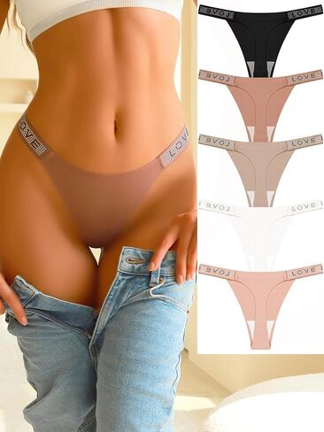 Seamless Thongs for Women No Show Ladies Thong Low Rise Underwear Women Stretch Pack in Saudi Arabia