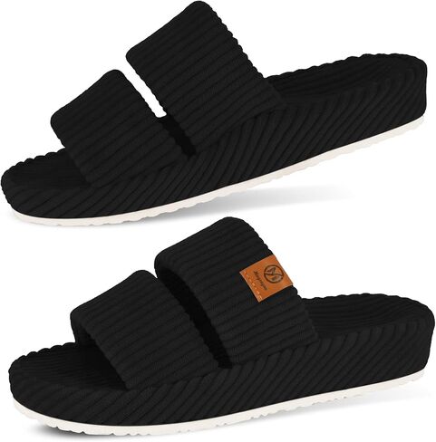 Arch Support Slippers for Women with Memory Foam Orthopedic Slippers for Plantar Fasciitis Orthotic Open Toe House Shoes Indoor Outdoor Rubber Sole in Saudi Arabia