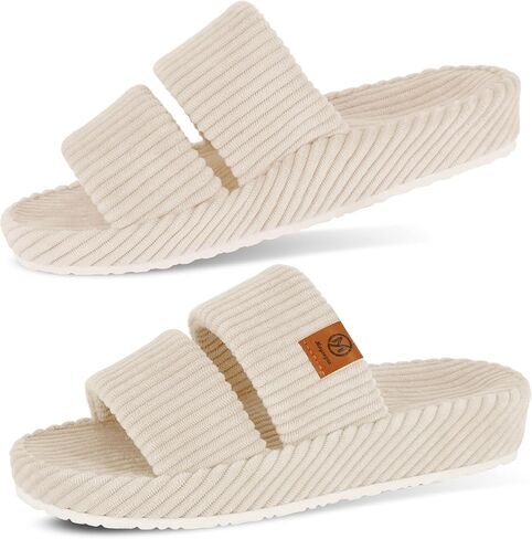 Arch Support Slippers for Women with Memory Foam Orthopedic Slippers for Plantar Fasciitis Orthotic Open Toe House Shoes Indoor Outdoor Rubber Sole in Saudi Arabia