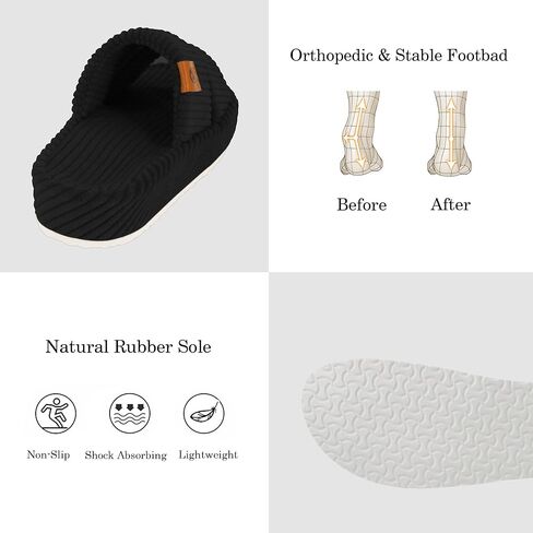 Arch Support Slippers for Women with Memory Foam Orthopedic Slippers for Plantar Fasciitis Orthotic Open Toe House Shoes Indoor Outdoor Rubber Sole in Saudi Arabia
