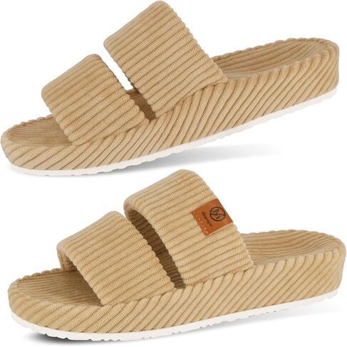 Arch Support Slippers for Women with Memory Foam Orthopedic Slippers for Plantar Fasciitis Orthotic Open Toe House Shoes Indoor Outdoor Rubber Sole in Saudi Arabia