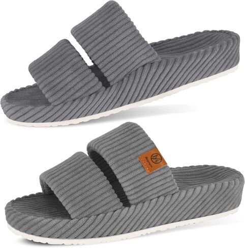 Arch Support Slippers for Women with Memory Foam Orthopedic Slippers for Plantar Fasciitis Orthotic Open Toe House Shoes Indoor Outdoor Rubber Sole in Saudi Arabia