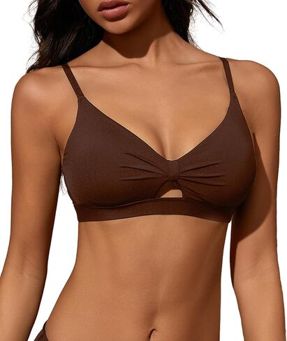 حمالة صدر رياضية للتمارين الرياضية للنساء، حمالة صدر منخفضة التأثير، قابلة للإزالة، حمالة صدر مثيرة بفيونكة مخرمة للصالة الرياضية واليوجا in Kuwait