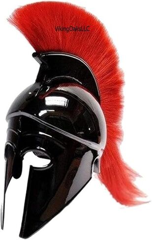 Greek Corinthian Helmet with Red Plume | Wearable Armor | Roman Knight Spartan SCA LARP Reenactment Costume Armour | Red Plume Corinthian Helmets Adult | Medieval Replicas in Kuwait