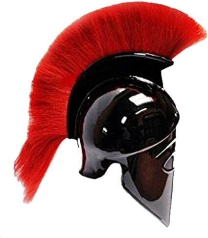 Greek Corinthian Helmet with Red Plume | Wearable Armor | Roman Knight Spartan SCA LARP Reenactment Costume Armour | Red Plume Corinthian Helmets Adult | Medieval Replicas in Kuwait