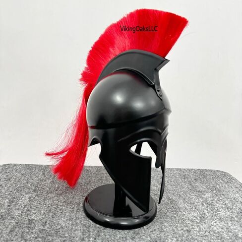 Greek Corinthian Helmet with Red Plume | Wearable Armor | Roman Knight Spartan SCA LARP Reenactment Costume Armour | Red Plume Corinthian Helmets Adult | Medieval Replicas in Kuwait